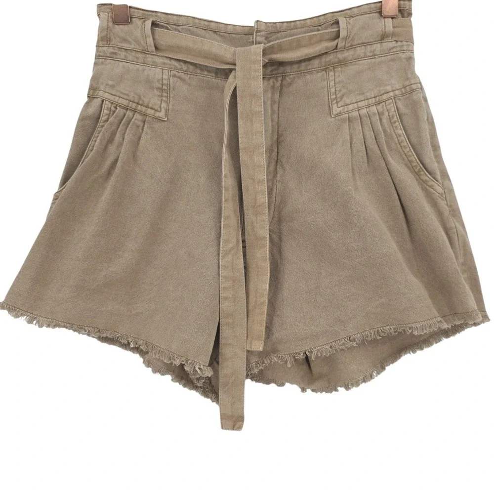 Free People Womens 2 Tan One Penny Tie Waist Shorts‎